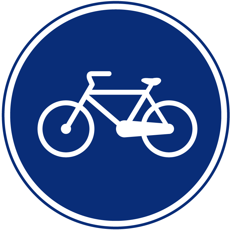 Imagen de apoyo: Esta señal indica una pista o vía destinada solo a bicicletas. Como conductor de un automóvil: