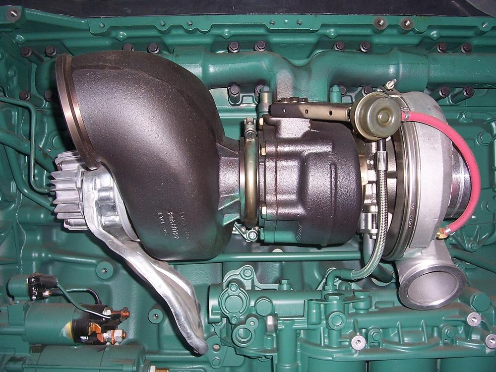Imagen de apoyo: En un turbocompresor, la turbina gira movida por: